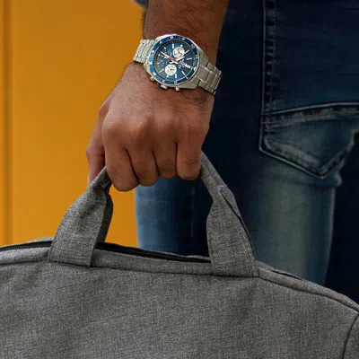 Casio Edificeseries Men'ses Efv-590d-2avupf /silver Waterproof Mens Blue Analog