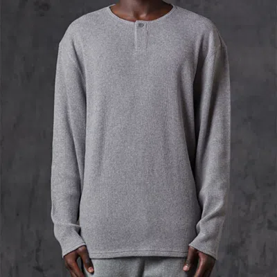 Essentials Fear Of God  Fw20 Long Sleeve Henley Tee 'grey' In Gray