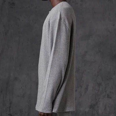 Essentials Fear Of God  Fw20 Long Sleeve Henley Tee 'grey' In Gray