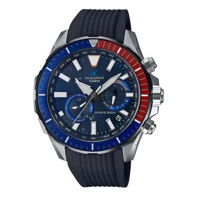 Casio Men's  Oceanus Series Cachalot Solar Energy Watch Tooth Watch Solar Powered Mens Blue Analog In Multi