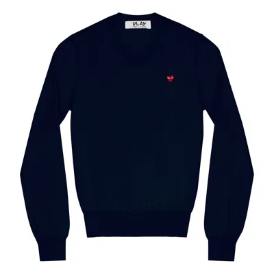 Comme Des Garçons Play (wmns) Comme Des Garcons Play L/s Basic T-shirt Small Red Emblem 'navy' In Blue