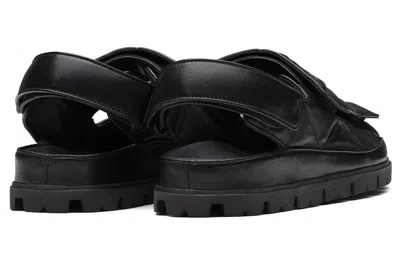 Prada Quilted Leather Slingback Sporty Sandals In Black