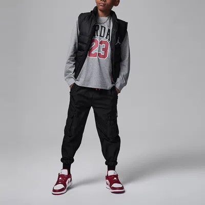 Air Jordan (ps)  Junior Practice Flight Long Sleeve T-shirt 'grey' In Gray