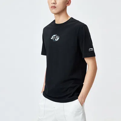 Li-ning Small Graphic T-shirt 'black' In Multi