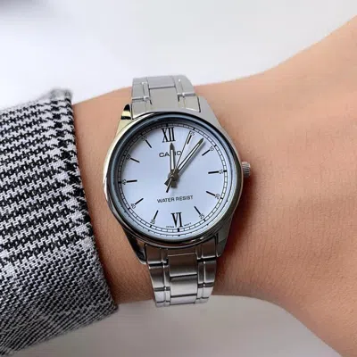 Casio Quartz Waterproof Silver Analog In Metallic