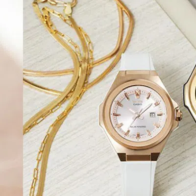 Casio Baby-g 'white Copper' In Gold