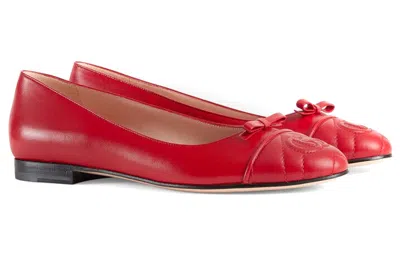 Gucci (wmns)  Ballet Flat With Double G Leather 'red'