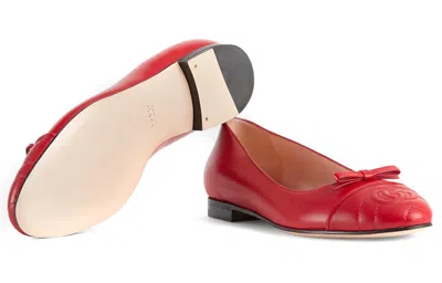 Gucci (wmns)  Ballet Flat With Double G Leather 'red'