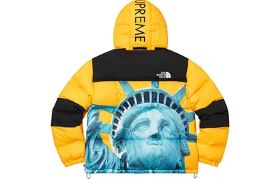 Supreme X The North Face Crossover Statue Of Liberty Waterproof Interchange Jacket Unisex Yellow
