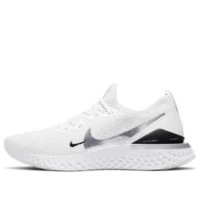 Nike (wmns)  Epic React Flyknit 2 'white Metallic Silver' In Multi