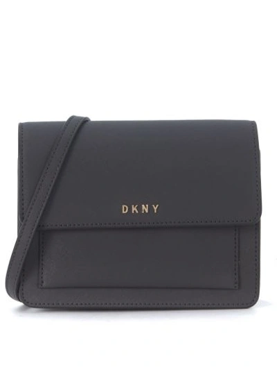 Dkny Mini Grey Leather Shoulder Bag In Grigio