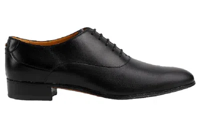 Gucci Men's Adel Double G Leather Oxfords In Black
