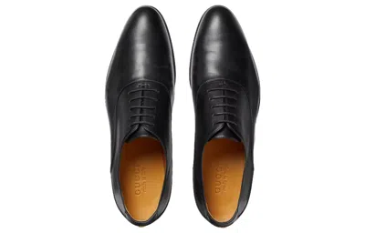 Gucci Men's Adel Double G Leather Oxfords In Black