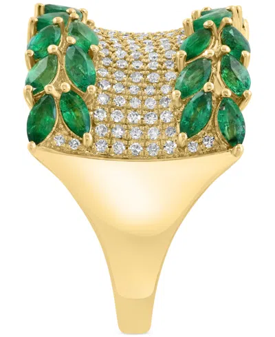 Effy Collection Effy Emerald (2-7/8 Ct. T.w.) & Diamond (1/2 Ct. T.w.) Statement Ring In 14k Yellow Gold