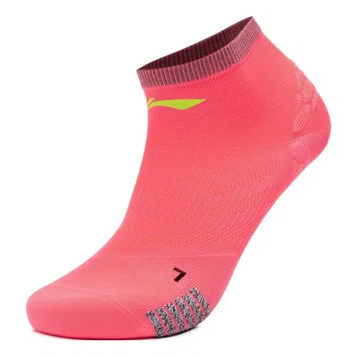 Li-ning Running Short Socks 'neon Red' In Pink