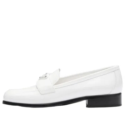 Prada White Leather Loafers