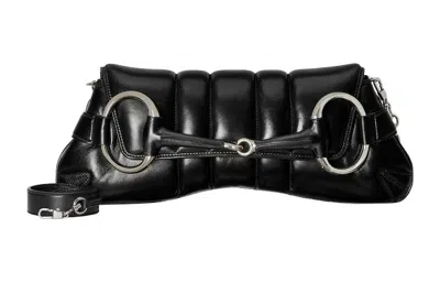 Gucci (wmns)  Horsebit Chain Medium Shoulder Bag 'black' In Black