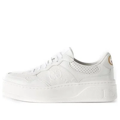 Gucci Gg Fabric And Leather Sneakers In White