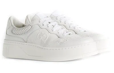 Gucci Gg Fabric And Leather Sneakers In White