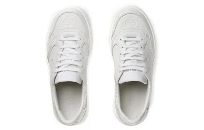 Gucci Gg Fabric And Leather Sneakers In White