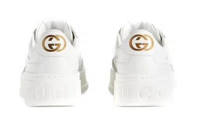 Gucci Gg Fabric And Leather Sneakers In White