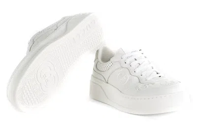 Gucci Gg Fabric And Leather Sneakers In White