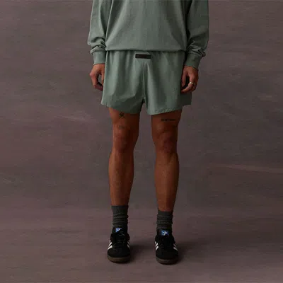 Essentials Fear Of God  Ss23 Running Nylon Short 'sycamore' In Gray