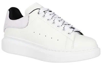 Alexander Mcqueen Women White Low Top Sneakers With Logo Lettering On Tongue And Heel In Leather Wom