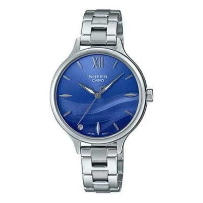 Casio Sheen Series Sea Wave Subject Stylish Simplicity Watch Artificial Sapphire Gradient Blue Sapph