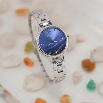 Casio Sheen Series Sea Wave Subject Stylish Simplicity Watch Artificial Sapphire Gradient Blue Sapph
