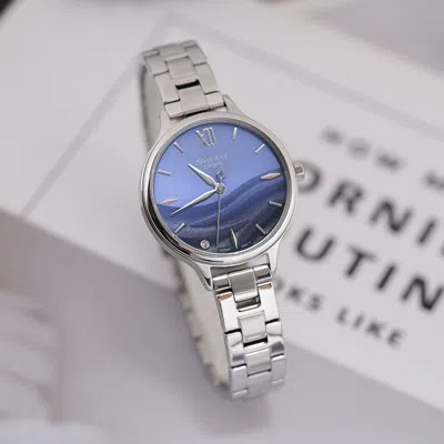 Casio Sheen Series Sea Wave Subject Stylish Simplicity Watch Artificial Sapphire Gradient Blue Sapph