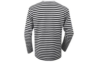 Comme Des Garçons Play Omme Des Garcons Play Single Heart Stripe T Shirt In Black