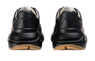 Gucci Rhyton Leather 'tiger Print' In Black