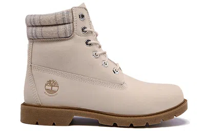 Timberland (wmns)  Lindon Woods 6 Inch Waterproof Boot 'beige Nubuck And Printed Collar' In Pink