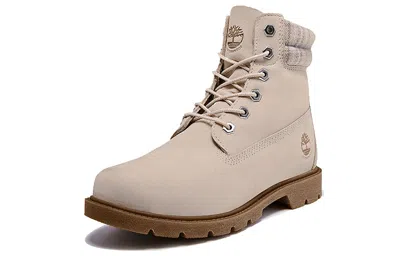 Timberland (wmns)  Lindon Woods 6 Inch Waterproof Boot 'beige Nubuck And Printed Collar' In Pink