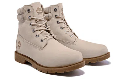 Timberland (wmns)  Lindon Woods 6 Inch Waterproof Boot 'beige Nubuck And Printed Collar' In Pink