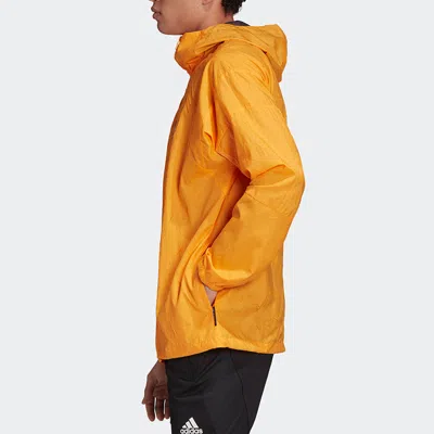 Adidas Originals Adidas Zipper Casual Sports Hooded Jacket Yellow
