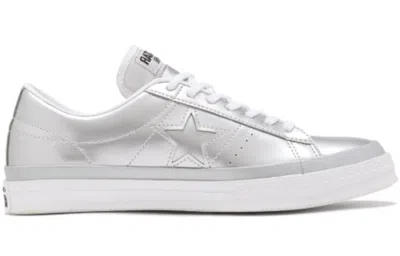 Converse One Star Low Silver In White