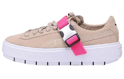 Puma (wmns)  Fenty X Platform Trace Buckle 'cement Pink' In Brown