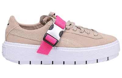 Puma (wmns)  Fenty X Platform Trace Buckle 'cement Pink' In Brown