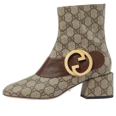 Gucci Blondie 60 Gg-supreme Canvas Boots In Brown