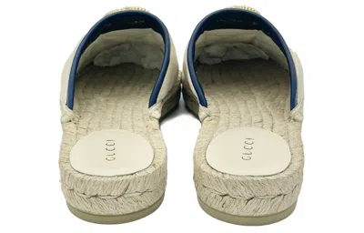Gucci (wmns)  Leather Espadrilles With Double G Slides 'white' In Neutral