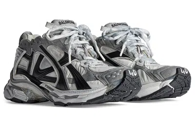 Balenciaga Runner Sneakers With Mesh Panels And Rubber Sole In Multi