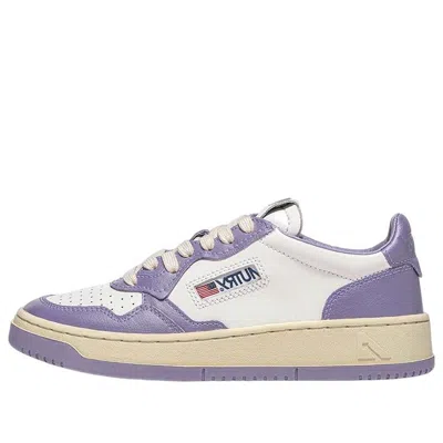 Autry Low-top Sneakers With Lavender Overlays And Padded Collar In Purple