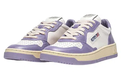 Autry Low-top Sneakers With Lavender Overlays And Padded Collar In Purple