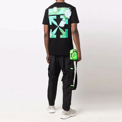 Off-white Fw21 Arrow Pattern Alphabet Solid Color Short Sleeve Version Black In Black