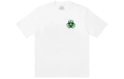 Palace Bio Hazard White Triangle Back Pattern Logo Short Sleeve Unisex In White