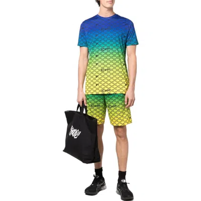 Off-white Ss22 Alphabet Geometry Pattern Full Print Gradient Short Sleeve Blue In Multi