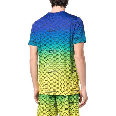 Off-white Ss22 Alphabet Geometry Pattern Full Print Gradient Short Sleeve Blue In Multi
