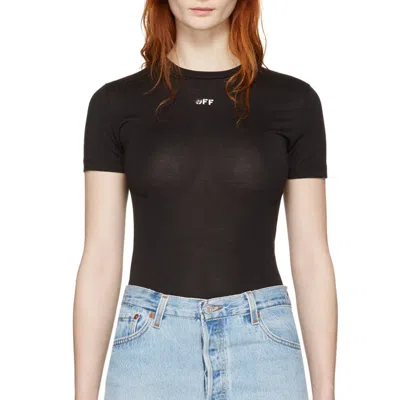 Off-white Off White Slim Fit Ribbed T Shirt For In Black